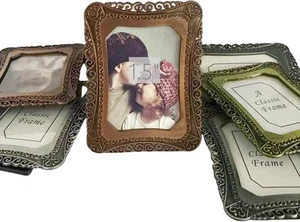 6 Pcs One-Inch Vintage Picture Frame, Tiny Rectangle shape-Random colors  - Picture 1 of 5