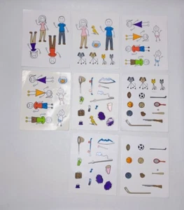 Vinyl Stick Figure Family Car Window Sticker Set 8 Sheets 80 Stickers - Picture 1 of 10