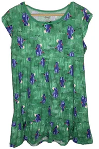 Girls Nightgown Size XL 16/18 Eyeyore Green Pooh Bear - Picture 1 of 3