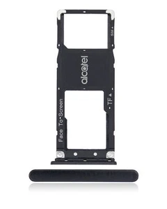 Replacement Single Sim Card Tray Compatible For Alcatel 3C (5026 / 2018) (Black) - Picture 1 of 5