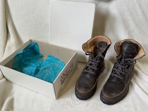 John Fluevog Banker Cornelius Leather Lace Up Boots Size 12 - Picture 1 of 9