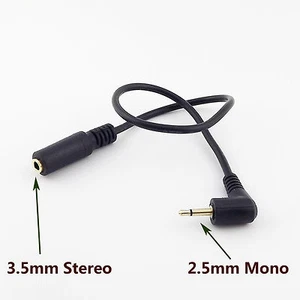 1x 3.5mm Female Stereo to 2.5mm Male Mono Headphones Aux Adapter Converter Cable - Picture 1 of 5
