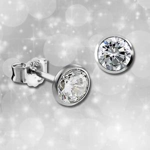 Ohrstecker weiß Zirkonia 5mm 925er Silber Damen Ohrringe SilberDream SDO9205W