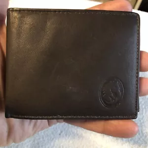 Portafoglio bifold in vera pelle marrone porta carte - Foto 1 di 12