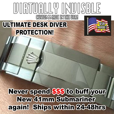 For-Rolex Submariner 41mm HD CLR Protectors Clasp, Case Sides, Case Back set x2 - Image 1 of 4