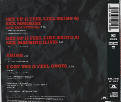 James Brown- Get Up UK CD Single 1991 - Image 1 of 2