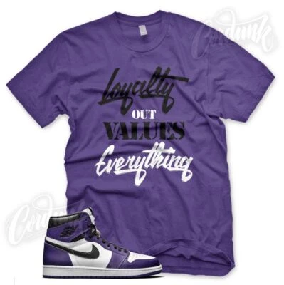 Camiseta LOYALTY para J1 Retro 1 High Purple Court Vandal Blanco Negro Foto 1 de 3