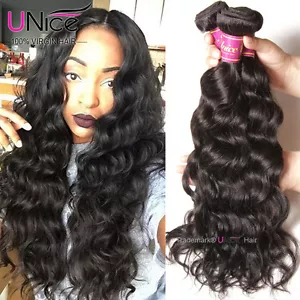 UNice Brazilian Natural Wave Hair 3 Bundles 100% 8A Virgin Human Hair Extensions - Picture 1 of 12