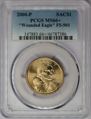 2000-P Sacagawea Dollar  "Wounded Eagle" FS-901 - PCGS MS 66+ - Image 1 of 4