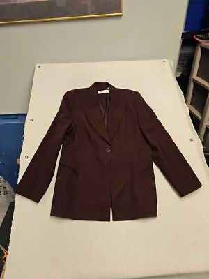 Abrigo de Lana Valerie Stevens Mujer 14 Manga Larga Un Botón Blazer Borgoña  Foto 1 de 4