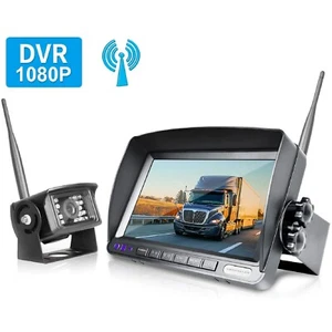 Sistema de cámara de reversa inalámbrica 7" monitor HD impermeable cámara trasera de visión nocturna - Imagen 1 de 7