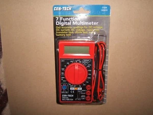 2 PACK NEW CEN-TECH 7 FUNCTION DIGITAL MULTIMETER & BATTERY TESTER. - Picture 1 of 1