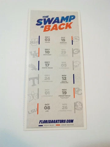 2016 Florida Gators Football Season Ticket Schedule Cover