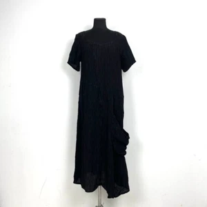 Womens GRIZAS Long Dress Linen/Silk Color Black Size M - Picture 1 of 12