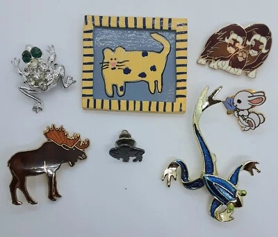 LOTE DE 7 PIEZAS BROCHES ANIMALES SURTIDOS PRENDEDORES Foto 1 de 3