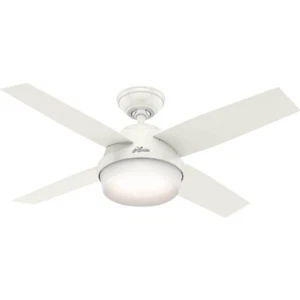 (1)-Hunter Dempsey 44" Fresh White Ceiling Fan with Light Kit & Remote. 59246 - Picture 1 of 1