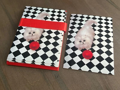 8 tarjetas de Navidad con sello, 9 sobres rojos, foto de gato de Richard Fanolio, nuevas Foto 1 de 4