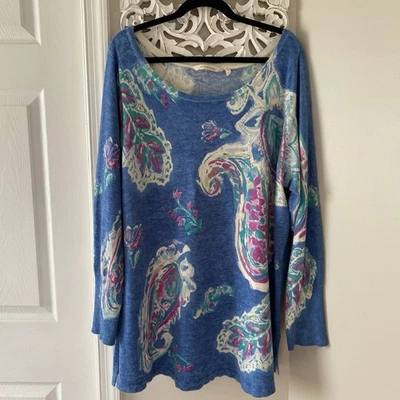 Suéter túnica Boho Lagenlook Soft Surroundings para mujer cachemira talla 1X Foto 1 de 4