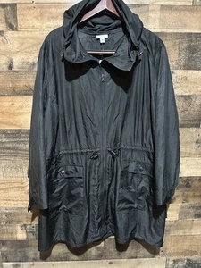 Abrigo chaqueta de lluvia negra para mujer J. Jill 3X NUEVO CON ETIQUETAS AJUSTE J.JILL $179.00 talla grande - Imagen 1 de 2