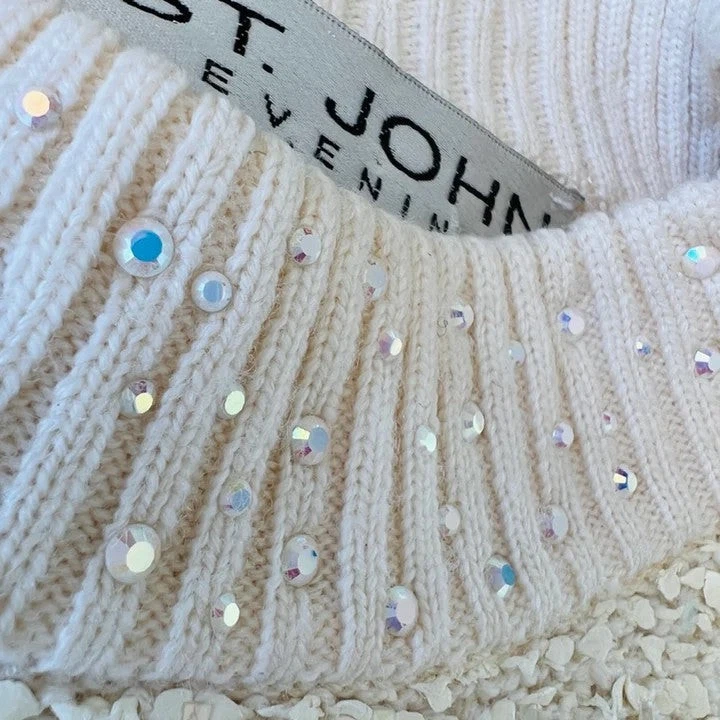St John Evening Sequin Knit Pullover Sweater Size 10 - Image 1 of 4