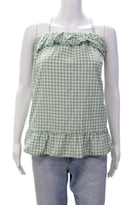 Polo Ralph Lauren Girls Checkered Eyelet Detail Sleeveless Dress Green Size 6 - Picture 1 of 6