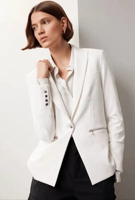 Veronica Beard Iconic Scuba Dickey Blazer Jacket in White Size 6 - Image 1 of 4