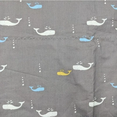 NEW BABY BLANKET Handmade Cotton & Flannel 35x41 Colorful Spouting Whales Fabric - Image 1 of 4
