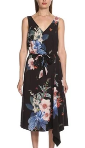 Ted Baker Trinni Jamboree Midi Floral V-Neck Belted Dress Size 3 US 6-8 - Picture 1 of 6