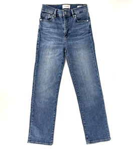 Pantalones de mezclilla Frame Le elegantes tiro alto pierna recta en azul caprichoso TALLA 25 ¡BONITOS CDTN! - Imagen 1 de 9