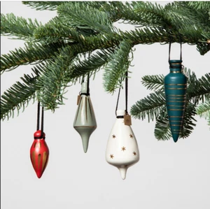 4Pc Set Plumbob Stoneware  Country Christmas Ornaments Hearth & Hand Magnolia - Picture 1 of 6