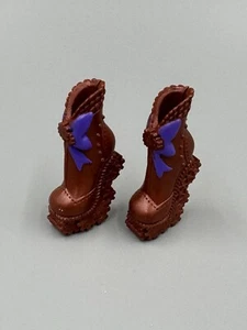 Monster High Robecca Steam Dance Class Bronze Replacement Shoes Purple Bow - Picture 1 of 3