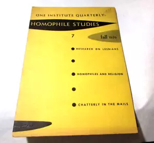 One Institute vierteljährliche homophile Studien #7 seltene schwule Interessen Literatur 1959 - Bild 1 von 3