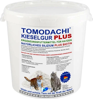 TOMODACHI Kieselerde Plus Biotin Futterzusatz Katze Silizium Biotin Mineralien 2L Eimer
