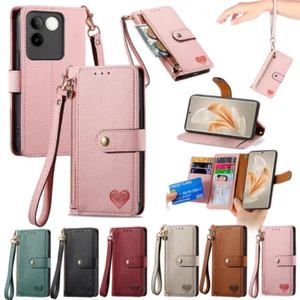 For VIVO Y21 Y21S Y22S Y11S Y33S Wallet Case Zipper Purse Card Holder Flip Cover - Picture 1 of 74