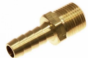 Brass Hose Barb FittingStraight 3/8"tube x 1/2”Male Thread Connector -USA (5pcs) - Picture 1 of 1