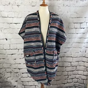 Sam Edelman Poncho Women Size Small Aztec Blanket Open Front Sleeveless Jackets - Picture 1 of 12