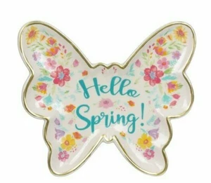 Pioneer Woman Ceramic Butterfly Spring Floral Plate Decor - Picture 1 of 2