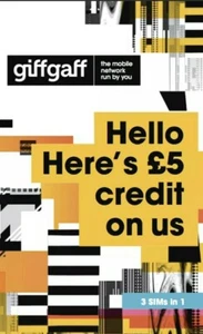 Giffgaff Sim Card (£5 Credit, Nano, Micro, Standard) - Picture 1 of 4