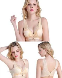 Womens Wireless Bra Healthy Bralette Comfortable Lingerie Vest Bra 34-42ABC Lace - Picture 1 of 41
