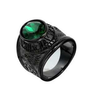 Mens Military Ring Stainless Steel Jewelry United States Navy USA Gemstone Band - Picture 1 of 35