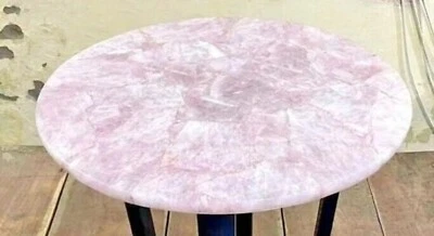 Rose Quartz Crystal Table, Crystal Healing Stone Dining Table, Console Table Dec - Image 1 of 4