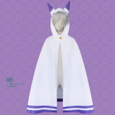 Anime Re:Zero Emilia Cosplay Hooded Cloak Cat Ears Cape Coat Uniform Costume New - Image 1 of 4