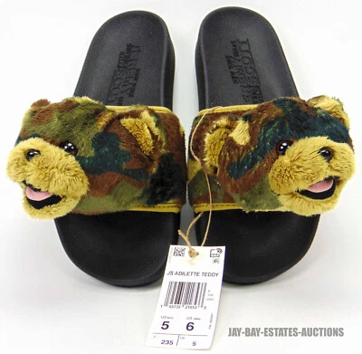 ADIDAS x Jeremy Scott ADILETTE CAMUFLAJE TOBOGANES DE PELUCHE H02882 HOMBRE TALLA 5 Y MUJER 6 Foto 1 de 4