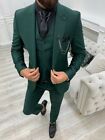 Garnitur męski zielony slim fit formalny biznes studniówka impreza pan młody smoking ślub niestandardowy