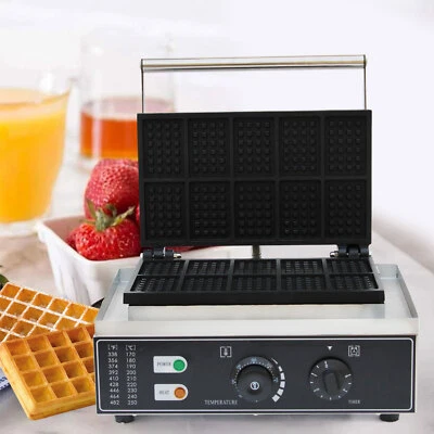 Commercial Nonstick 110V Electric 10pcs Waffle Maker Baker Machine Square 1500W - Image 1 of 4