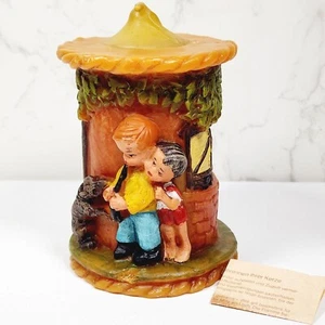 Vintage Johann Gunter Candle Art Walldurn Kerzen German Hand Carved dog boy girl - Picture 1 of 8