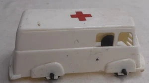 Ideal Toy Co Plastic White Ambulance I-1901 Made in USA Early 1950's 4-1/2" Long - Picture 1 of 5