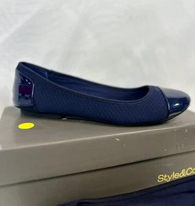 New Style & Co Women’s Navy Blue Knit Ballet Flats Shoes / Sz 8 - Picture 1 of 11