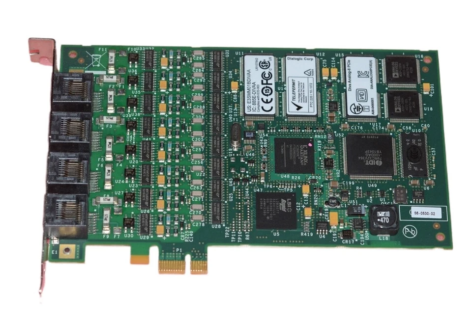 Dialogic DIA-ANALOG4PCIE 4-Port Board 30-0139-02 Diva Analog-8 PCIe - Image 1 of 3