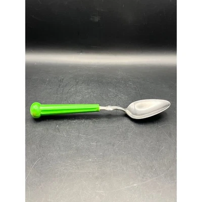 Vtg Oxford Hall Stainless Flatware Green Handle MCM Japan 1973 Large Spoon - Image 1 of 4